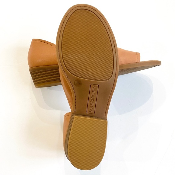 Sole society cut-out tan midi heel sandals - Picture 3 of 4